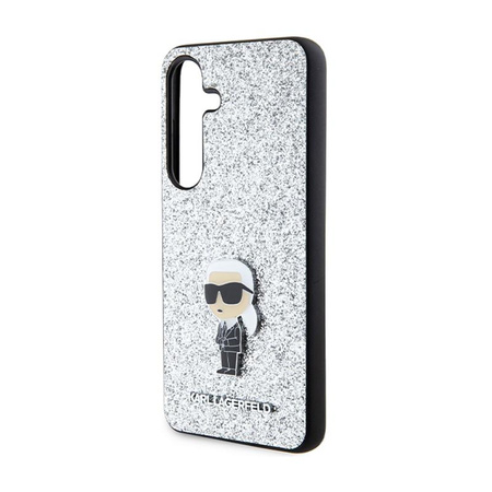Épingle en métal Karl Lagerfeld Fixed Glitter Iconic Logo - Étui Samsung Galaxy S24+ (argent)