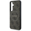 Guess Leder 4G Farbiger Ring Klassisches Logo MagSafe - Tasche für Samsung Galaxy S25 (braun)