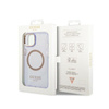 Guess Gold Outline Transluzent MagSafe - iPhone 14 Tasche (lila)