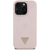 Guess Grained Hot Stamp Peony Triangle Logo MagSafe - Hülle für iPhone 16 Pro Max (rosa)