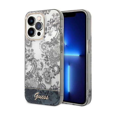 Guess GUHCP14XHGPLHG iPhone 14 Pro Max 6,7" szary/grey hardcase Porcelain Collection