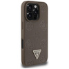 Guess Grained Hot Stamp Pfingstrose Dreieck Logo MagSafe - Hülle für iPhone 16 Pro (braun)
