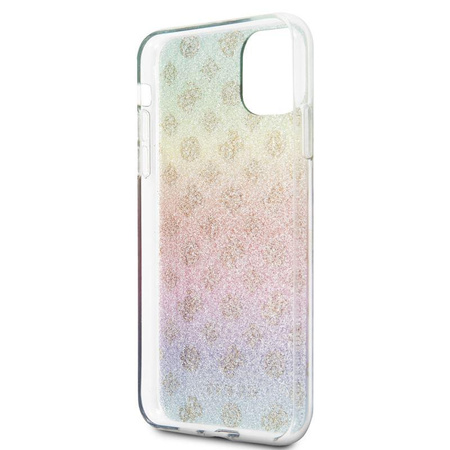 Guess 4G Pfingstrose Galvanisiertes Muster - iPhone 11 Pro Max Hülle (Regenbogen)