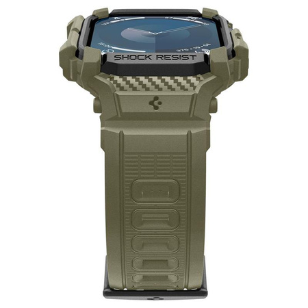 Spigen Rugged Armor Pro - Pásek s pouzdrem pro Apple Watch 10 46 mm (Vintage Khaki)