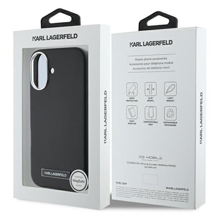 Karl Lagerfeld FW Metal Plate MagSafe - Case for iPhone 16 Plus (black)