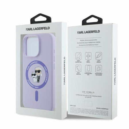 Karl Lagerfeld Silikon Karl & Choupette Ring MagSafe - iPhone 16 Pro Tasche (lila)
