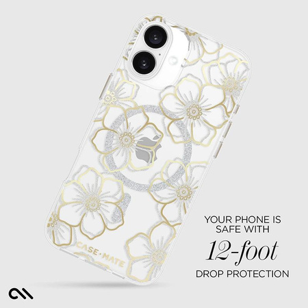 Case-Mate Floral Gems MagSafe - Case for iPhone 16 Plus (Gold)