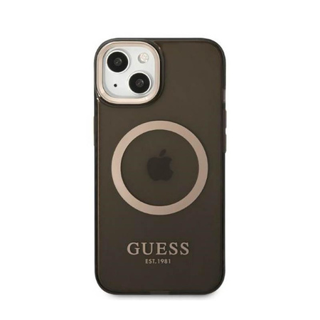 Guess Gold Outline Translucent MagSafe - Case for iPhone 13 (Black)