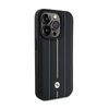 BMW Leather Stamp Blue Lines - iPhone 15 Pro Max Tasche (schwarz)