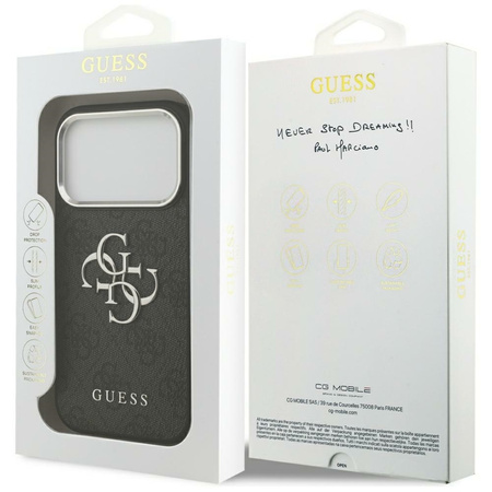 Guess 4G Big 4G Classic Logo - Case iPhone 17 Pro Max (Black / Silver)