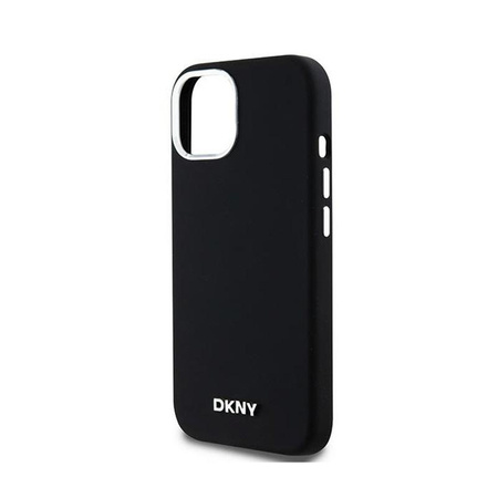 DKNY Liquid Silicone Small Metal Logo MagSafe - Case for iPhone 15 Plus / 14 Plus (black)