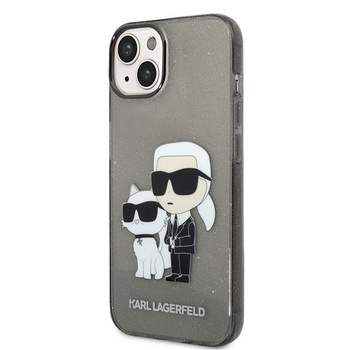 Karl Lagerfeld IML Glitter NFT Karl & Choupette - iPhone 14 Plus tok (fekete)