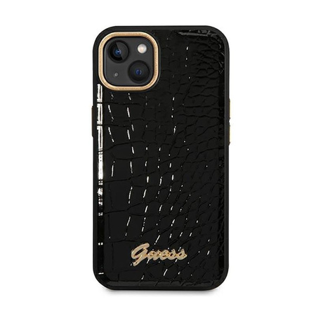 Guess Croco Collection - Tasche für iPhone 14 Plus (Schwarz)