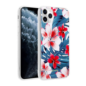 ETUI KWIATY DO IPHONE 11 PRO, Crong Wielokolorowe, Eleganckie, Plecki, Case