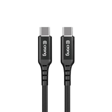 Crong Armor Link - Kabel 60W PD 3A USB-C do USB-C 25cm (czarny)