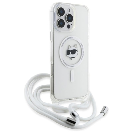 Karl Lagerfeld IML Choupette Head & Cord MagSafe - pouzdro pro iPhone 16 Pro (průhledné)