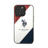 US Polo Assn Tricolor Embossed - Étui pour iPhone 14 Pro (blanc)