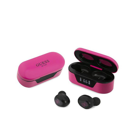 Guess True Wireless fülhallgató BT5.0 5H - TWS fülhallgató + töltőtáska (magenta)