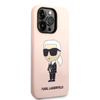 Karl Lagerfeld Silikon NFT Ikonik MagSafe - Hülle für iPhone 14 Pro (Pink)