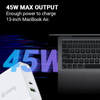 Crong Dual-Port Travel Charger – Ładowarka sieciowa USB-A + USB-C Power Delivery 45W (biały)