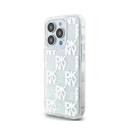 DKNY Liquid Glitter Multilogo - iPhone 15 Pro Case (white)