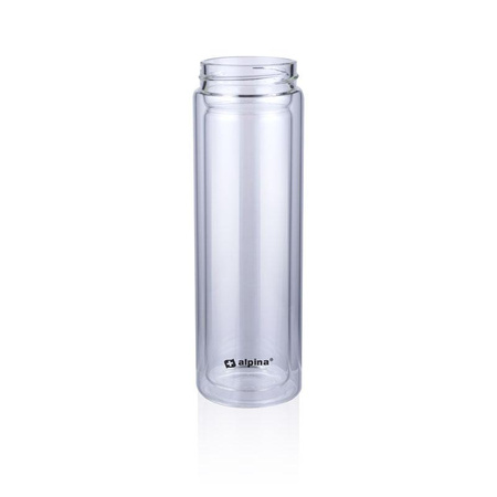 GLASWASSERFLASCHE MIT BPA-FREIEM FILTER, für Tee, Etui, Alpina, 450ml