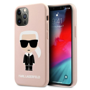 Karl Lagerfeld Fullbody Silikon Iconic - iPhone 12 Pro Max Hülle (Hellrosa)