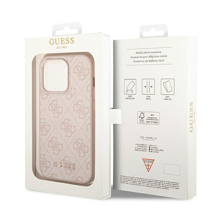 Guess 4G Metal Gold Logo  Case iPhone 14 Pro (Pink)