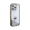 Karl Lagerfeld Liquid Glitter Choupette - Coque pour iPhone 15 Pro (Transparent)