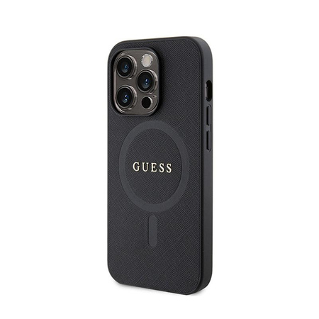 Guess Saffiano MagSafe - iPhone 15 Pro Tasche (schwarz)