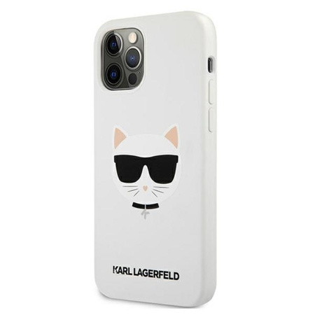 Karl Lagerfeld Choupette Head Silicone - pouzdro pro iPhone 12 Pro Max (bílé)