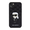 Karl Lagerfeld Saffiano Monogram NFT Ikonik - Tasche für iPhone 14 Plus (Schwarz)