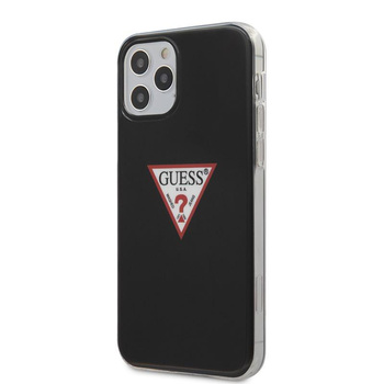 Guess Logo Triangle - Coque iPhone 12 / iPhone 12 Pro (noir)
