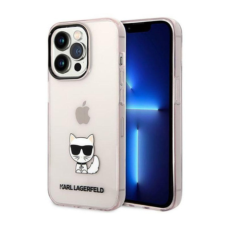 Karl Lagerfeld Choupette Body - pouzdro pro iPhone 14 Pro (růžové)