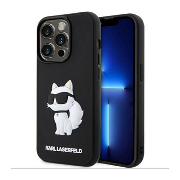 Karl Lagerfeld 3D Gummi NFT Choupette - iPhone 14 Pro Tasche (Schwarz)