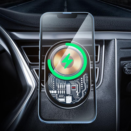 WEKOME WP-U202 Vanguard Series - Magnetic car mount with 15W MagSafe wireless charging (Black)