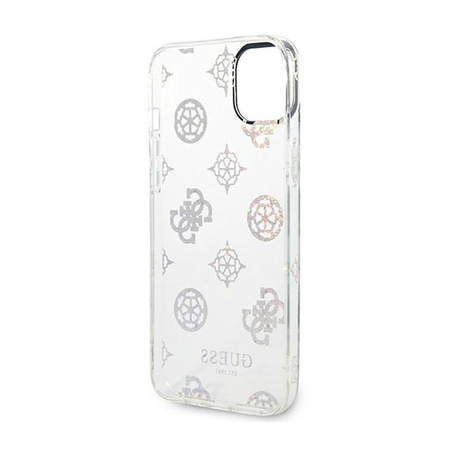 Guess Peony Glitter Case - pouzdro pro iPhone 14 (průhledné)