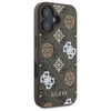 Guess Pivoine sur fond 4G Étui MagSafe pour iPhone 16 (marron)