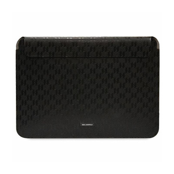 Karl Lagerfeld Saffiano Monogram Plaque Sleeve - 14" Notebooktasche (Schwarz)