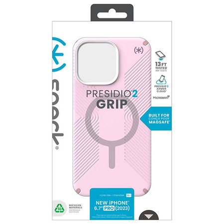 Speck Presidio2 Grip Magsafe - pouzdro pro iPhone 15 Pro Max (Soft Lilac / Carnation Petal / Rouge Pink)