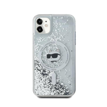 Karl Lagerfeld Liquid Glitter Choupette Head MagSafe - Hülle für iPhone 11 (Transparent)