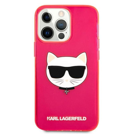 Karl Lagerfeld Choupette Head - Coque iPhone 13 Pro Max (rose fluo)