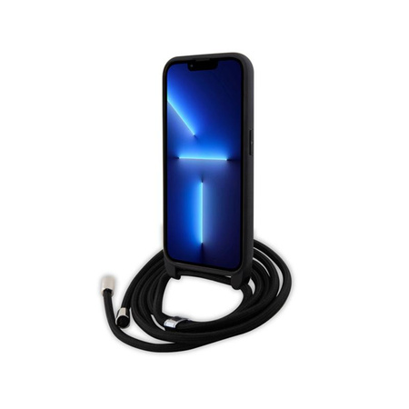 Karl Lagerfeld Crossbody Saffiano Metal Pin Karl & Choupette - pouzdro pro iPhone 15 Pro (černé)