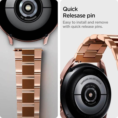 Spigen Modern Fit Band - náramek pro Samsung Galaxy Watch 4 / 5 / 5 Pro / 6 (růžově zlatý)