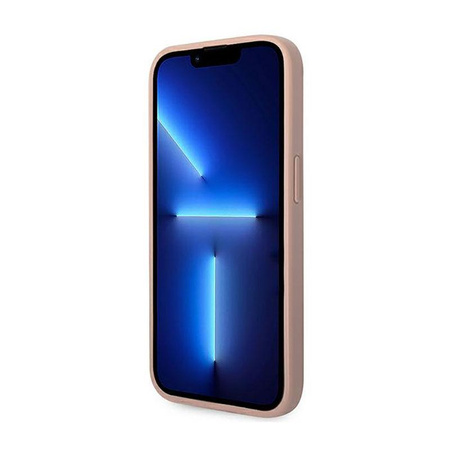 Guess Saffiano Metal Logo Stripes - Coque iPhone 14 Pro Max (rose)