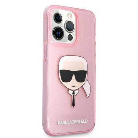 Karl Lagerfeld Karl's Head Glitter - iPhone 13 Pro Max Case (pink)
