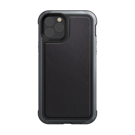 X-Doria Defense Lux - Coque aluminium pour iPhone 11 Pro (Drop test 3m) (Cuir noir)