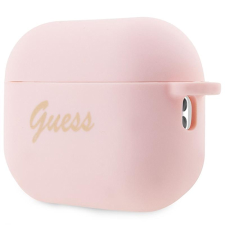 Guess szilikon szív charm - AirPods Pro 2 tok (rózsaszín)
