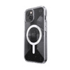 Speck Presidio Perfect-Clear mit Glitter + Griffe + MagSafe - iPhone 13 Hülle mit MICROBAN Beschichtung (Klar/Platin Glitter)