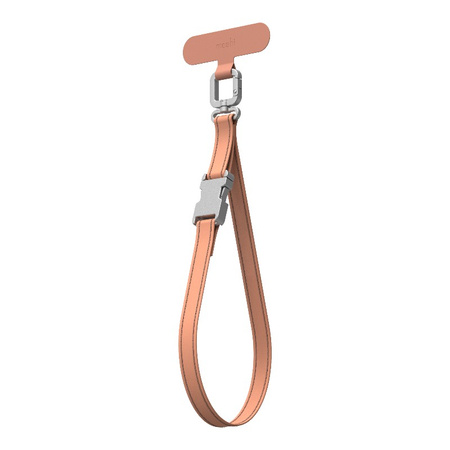 Moshi 2-in-1 Wrist & Body Strap with Adapter - Eco Leather Phone Lanyard (Misty Coral)